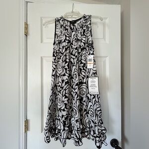 Women’s party dress black and white floral